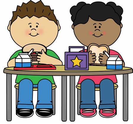 Kids eating lunch clipart